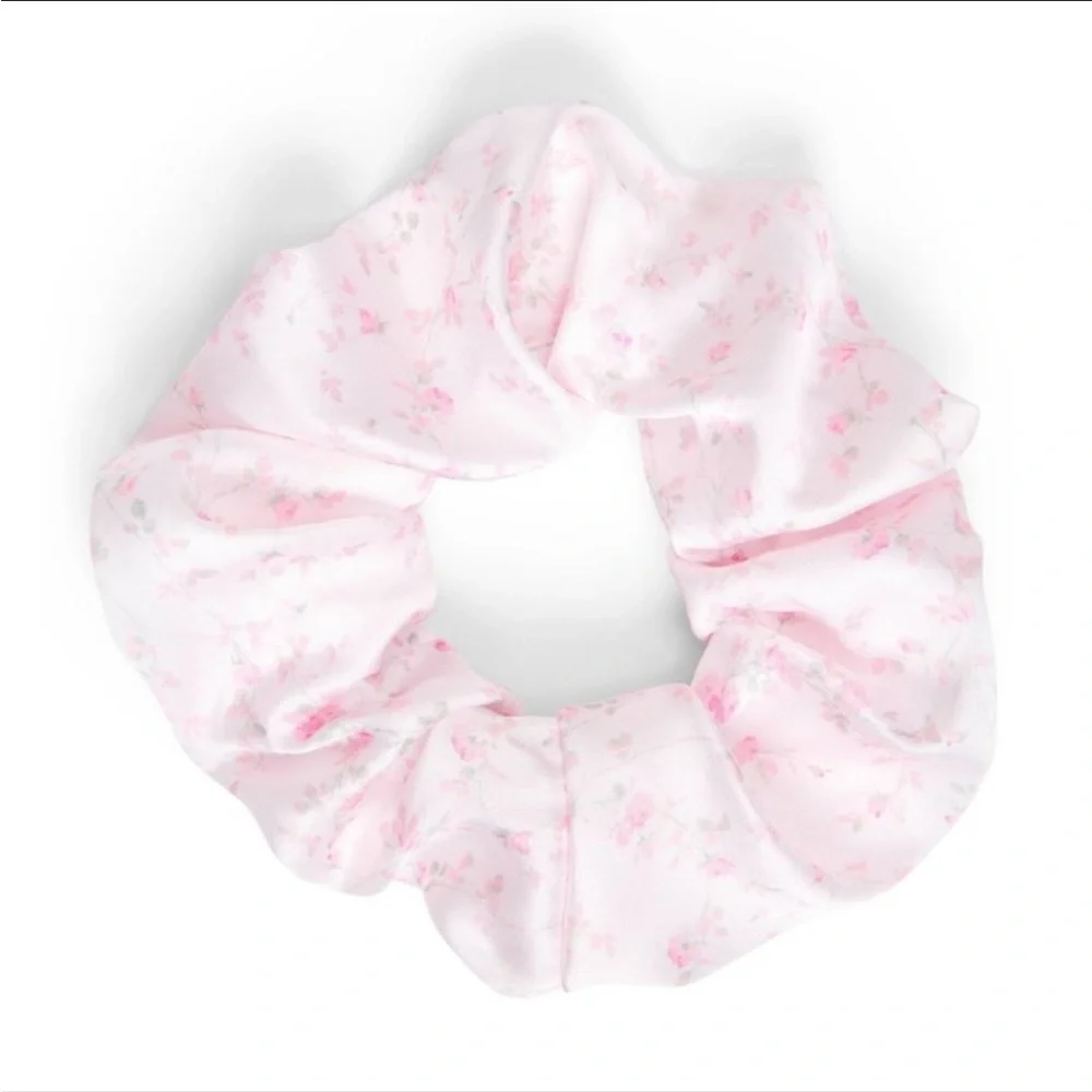LOVESHACKFANCY Goody Pink Satin Scrunchies 3pc
